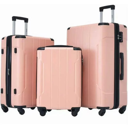 Set 3 Piece Expandable Lightweight Spinner Suitcase with Corner Guards