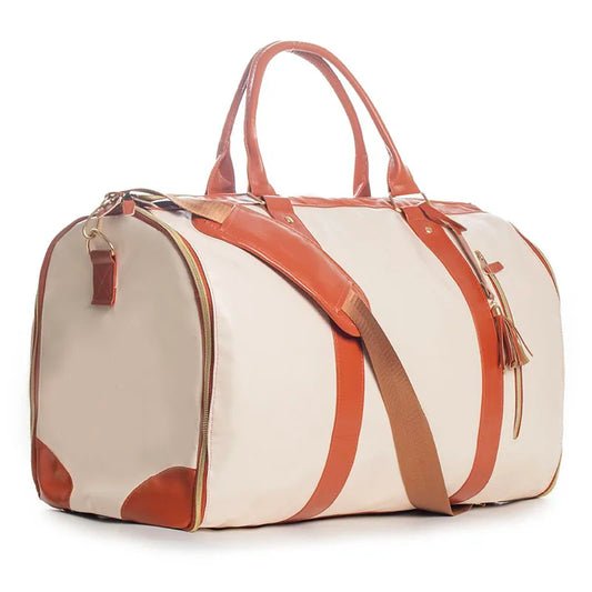 Lucshy Travel Bag PU Leather Travel Garment Bag Large Capacity Foldable Storage Bag Fashion Outdoor Sports Waterproof Handbag