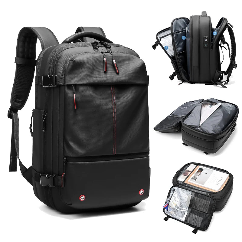 Business Backpack For Travel - 17 inch Laptop with vacuum compression