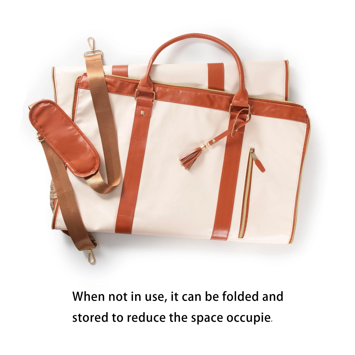 Lucshy Travel Bag PU Leather Travel Garment Bag Large Capacity Foldable Storage Bag Fashion Outdoor Sports Waterproof Handbag