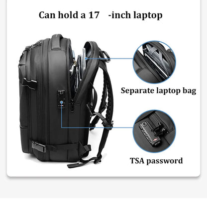 Business Backpack For Travel - 17 inch Laptop with vacuum compression