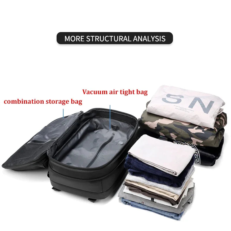 Business Backpack For Travel - 17 inch Laptop with vacuum compression