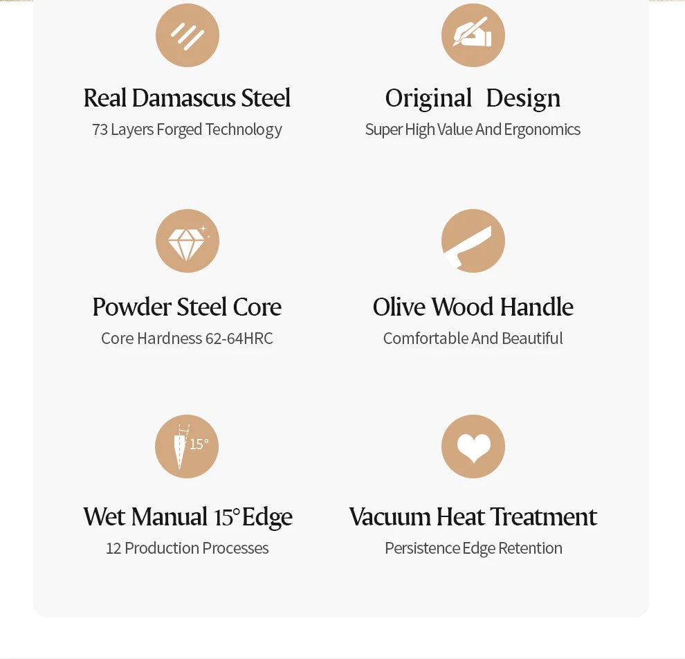 Kitchen Knife Set 73 Layers Custom Damascus