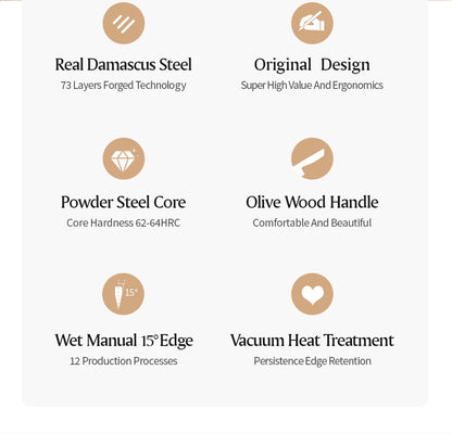 Kitchen Knife Set 73 Layers Custom Damascus