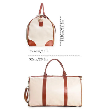 Lucshy Travel Bag PU Leather Travel Garment Bag Large Capacity Foldable Storage Bag Fashion Outdoor Sports Waterproof Handbag