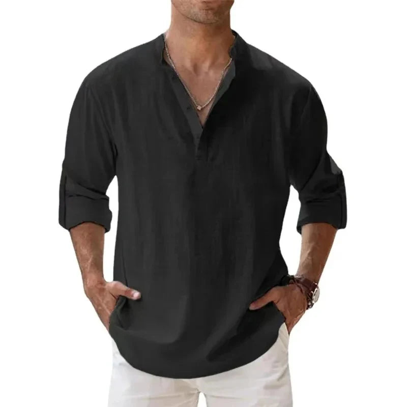 Streetwear Men Lightweight Shirts Long Sleeve