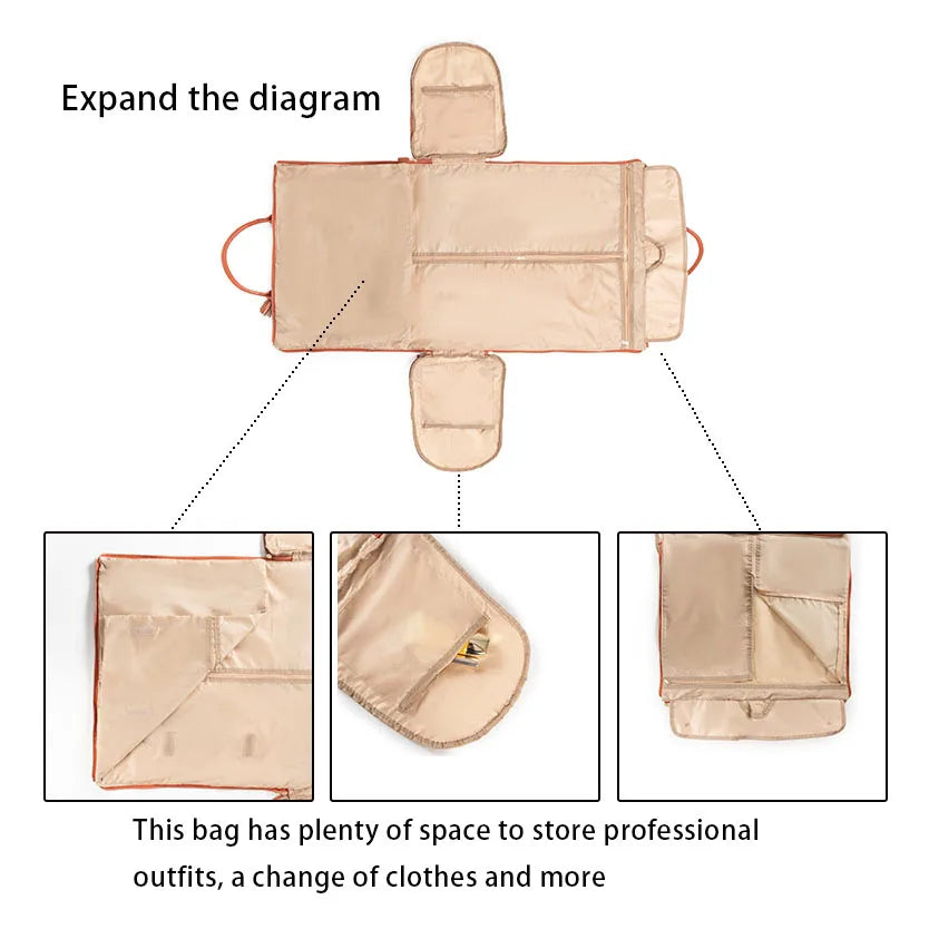 Lucshy Travel Bag PU Leather Travel Garment Bag Large Capacity Foldable Storage Bag Fashion Outdoor Sports Waterproof Handbag